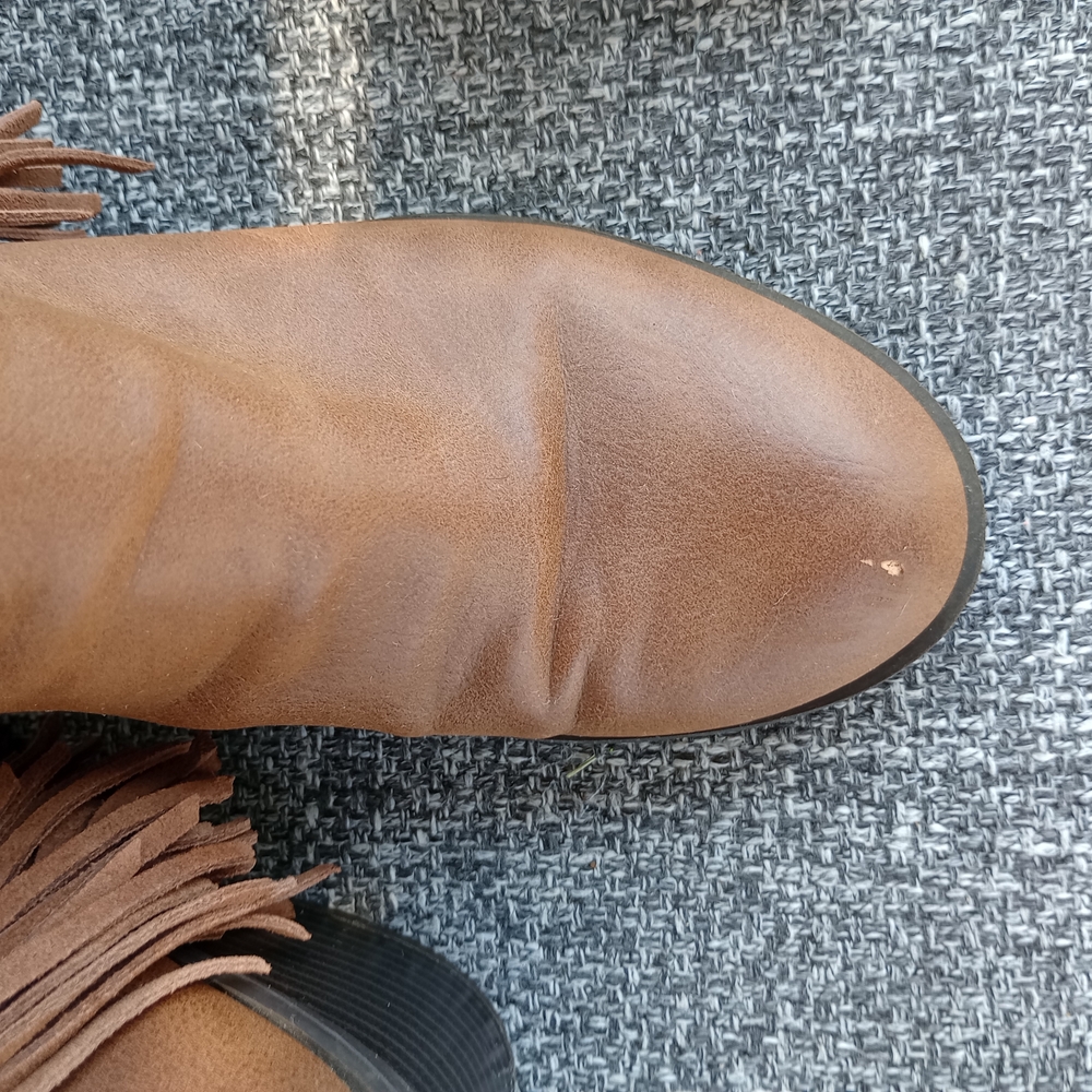 Brown Leather Ankle Boots with Tassels - Picture 8 of 13